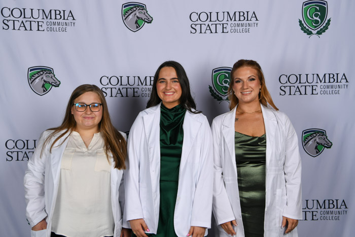 Pictured (left to right): Bedford County graduates Chloe  Gazaway, Gracy Calvert and Megan Perry.