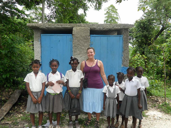 Warner, girls in Haiti 